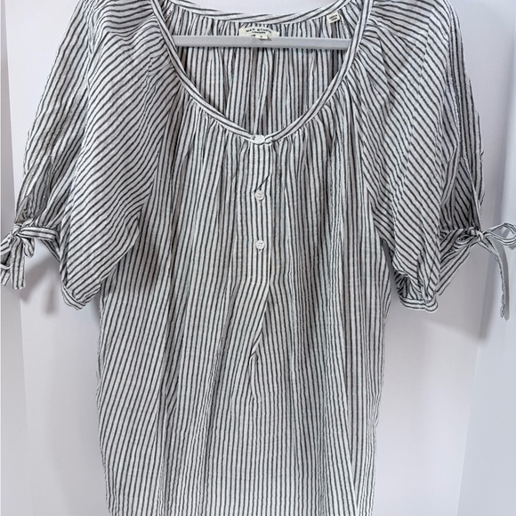 Max Studio Tops - Max Studio Oversized Black and White Striped Blouse